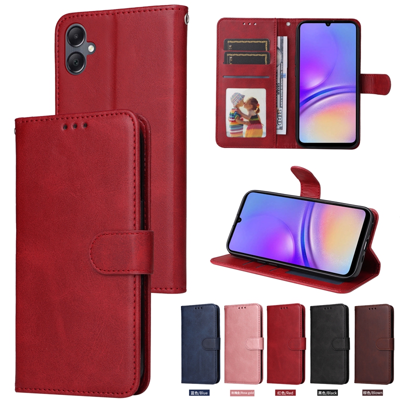 Capas clássicas de carteira de couro para iPhone 15 Pro MAX Iphone15 Plus Samsung S24 Ultra S23 FE M35 5G A05 A05S A15 Quadro Bolso Slot para cartão ID Titular Vintage Flip Cover Bolsa