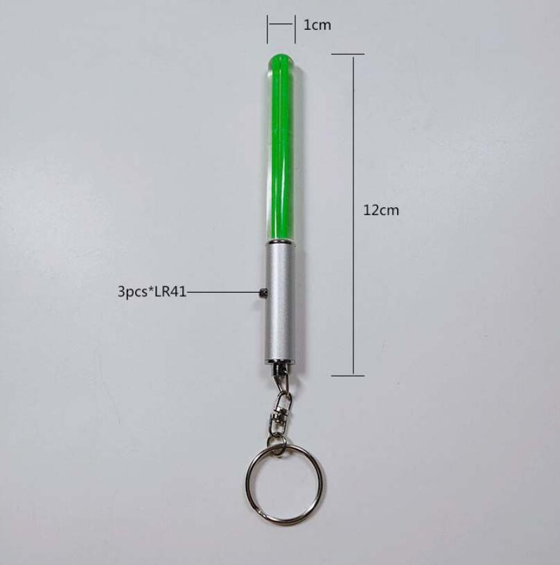 Party Favor LED Flashlight Stick KeyChain Mini Torch Aluminium Keychains Key Ring Dålig Glow Pen Magic Wand Lightsaber Light 