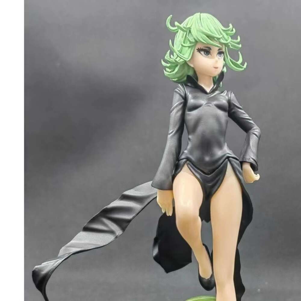 Costumes de mascotte 22 cm Figure Anime One Punch-man Tatsumaki frissonnant sexy robe noire debout pose poupées jouet cadeau recueillir matériel PVC