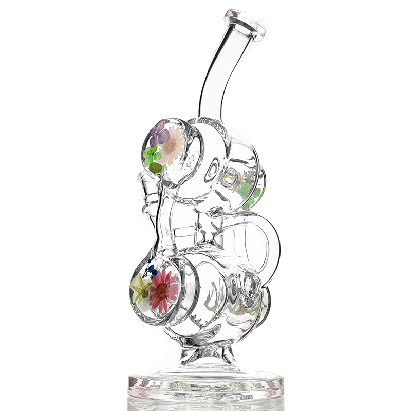 recycler thick Glass Water Bongs Smoking pipe Heady Dab Bong Water Pipes Colored Perc 14mm joint Girl Glass Water Smoking Girly Bongs