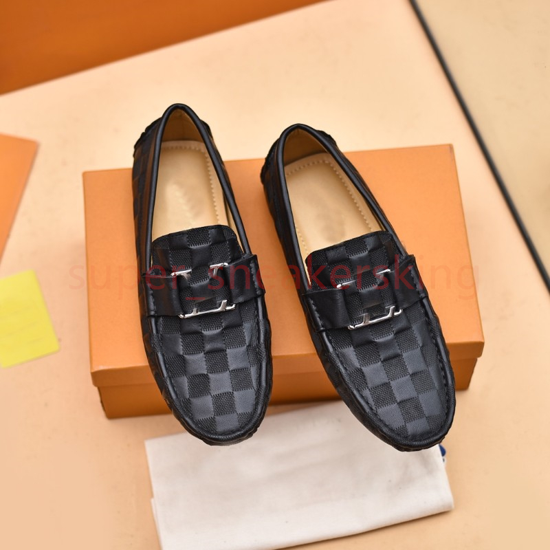 Luxury Men klädskor äkta läder mockasin bruna svarta män designer loafers män klassiska högkvalitativa körskor stor storlek 38-46