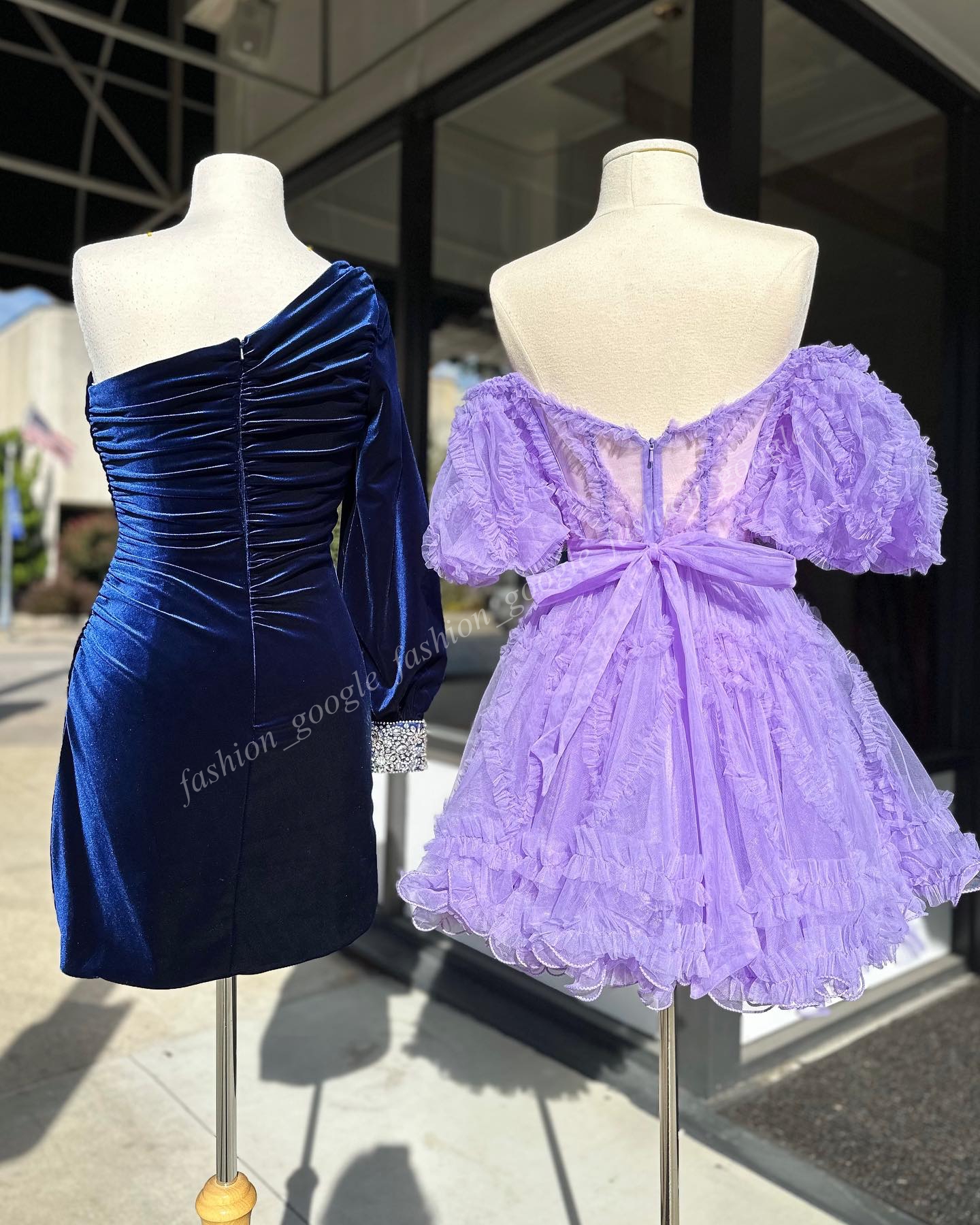 Robe semi-formelle 2k24 une épaule manches évêque ajustée froncée velours dame concours de bal soirée cocktail robe Hoco piste gala cravate noire NYE manchette perlée marine