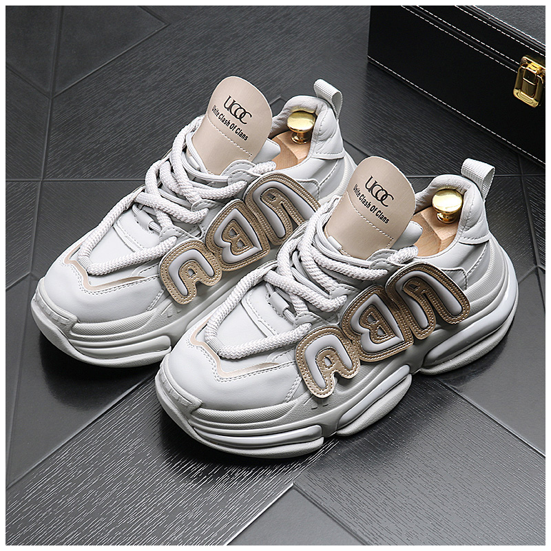 2024 Mens Shoes Fashion Soft Sole Lace-Up Casual Shoes Thick Sole Running Sports Shoes Comfortable Non-slip Lightweight Men Shoes