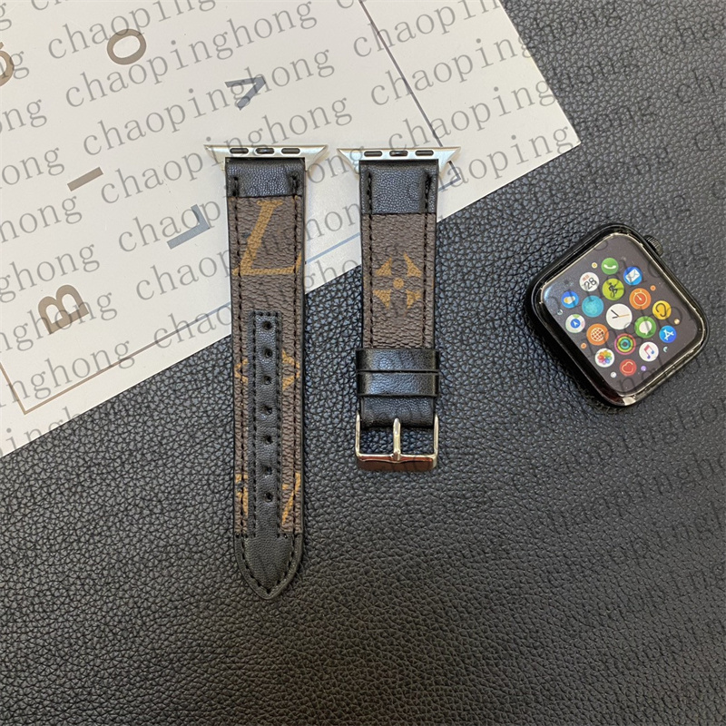 Designer Apple Watch Bands 49mm för Apple Watch Series 9 8 3 4 5 6 7 Watch Strap 38mm 42mm 44mm 45mm Iwatch Bands äkta läder Original Monogram armband AP Watchbands