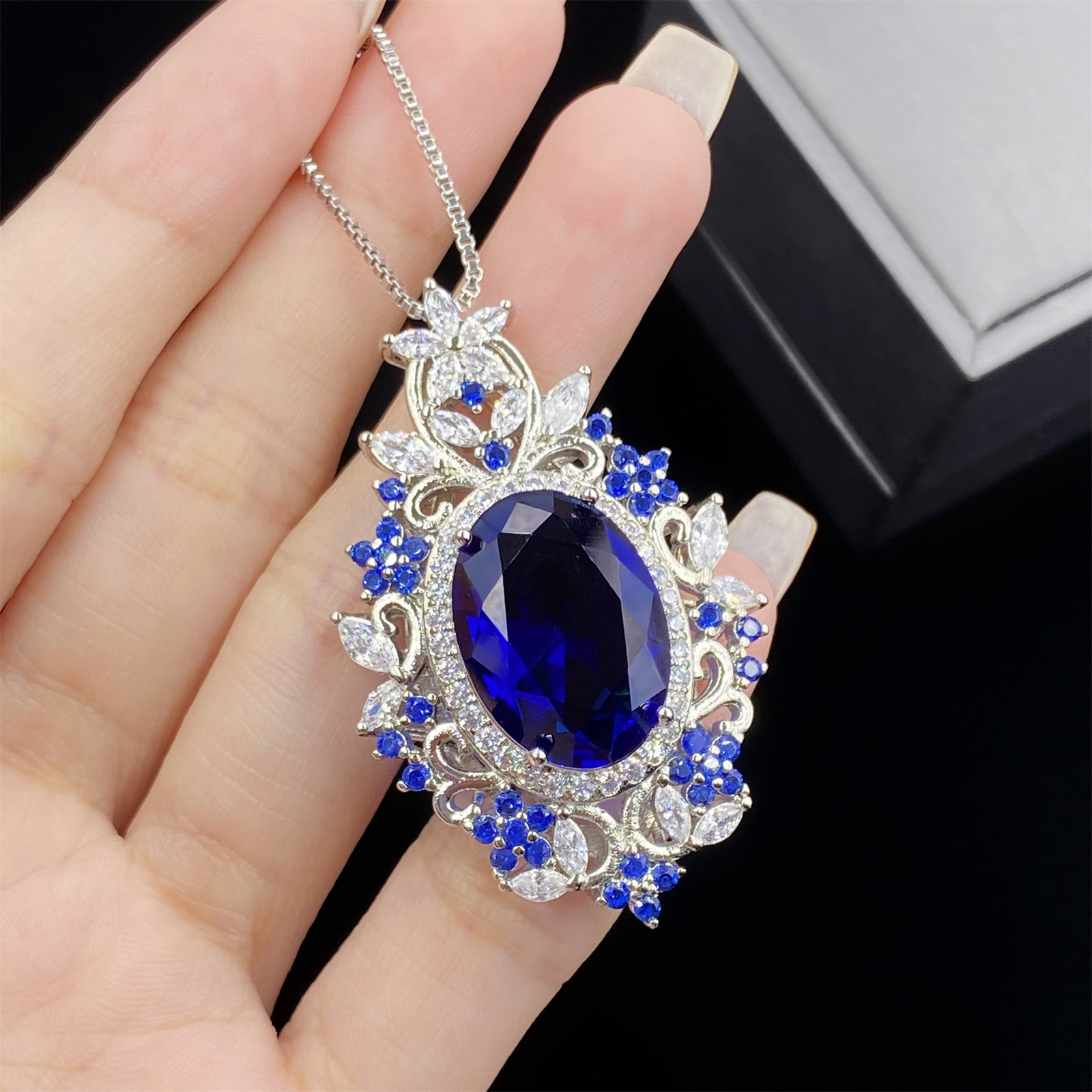 Bijoux de mariage pour femmes, Imitation œuf de colombe, rubis, saphir, zircon, diamants, pendentif, collier, bijoux de fête pour petite amie, cadeau