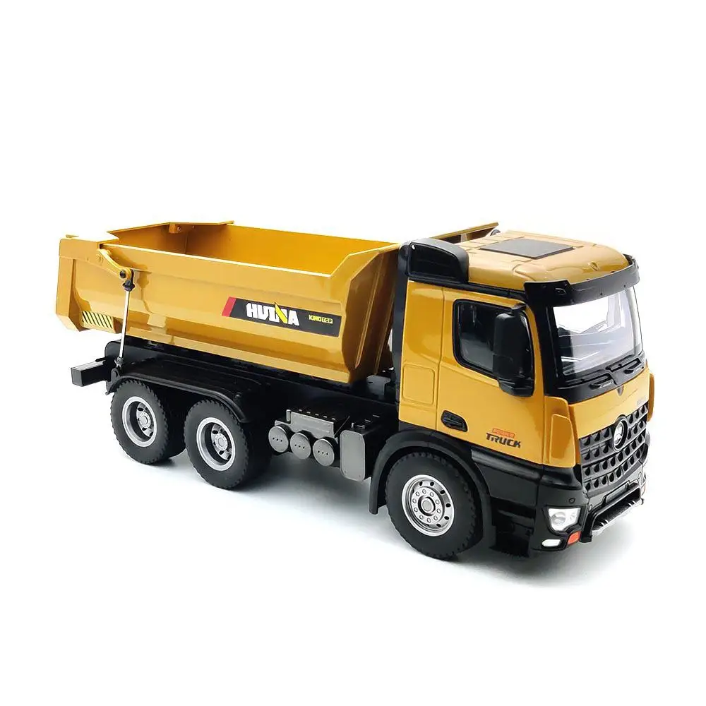 Huina 1582 RC CAR LARGE 1:14 10CH LEKTYMER Fjärrkontroll Dump Truck Caterpillar Transportbilar Engineering Car Toys For Boys