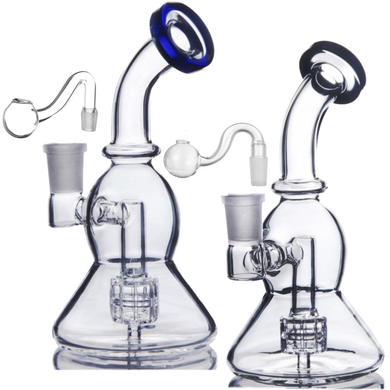 Mini Bubbler Glazen Asvanger Waterpijp Inline Percolator Waterpijp Booreiland Bong Beste Kwaliteit 14mm