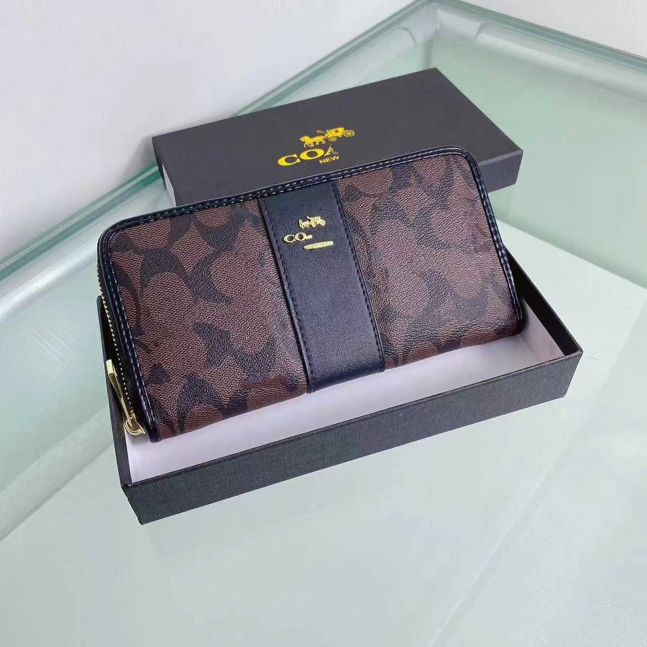 New style long zippered wallet with card holder box and luxury item