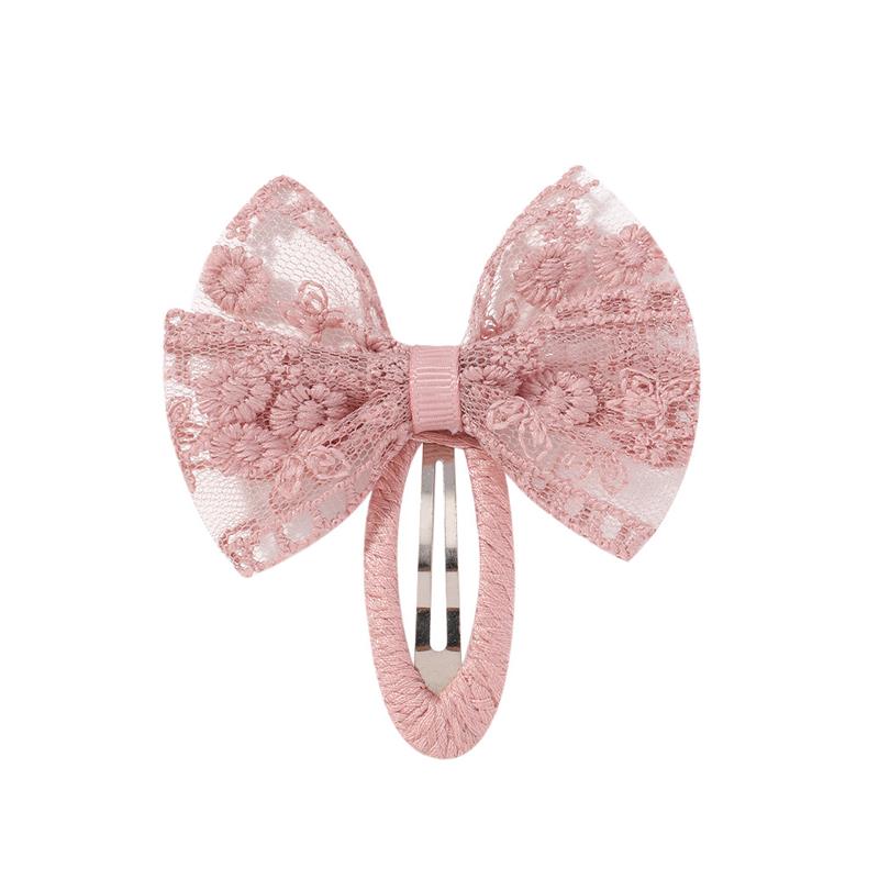 Nouvelles filles doux en dentelle à fleur broderie arc épingles à cheveux hair