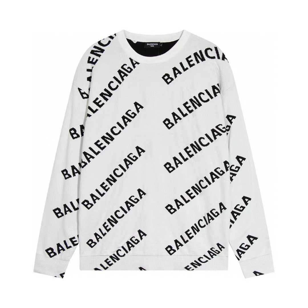 Paris B Fashion Brand Sweater Autumn/Winter New Bullet Screen Sticked Casual Loose Coat Unisexkdhd