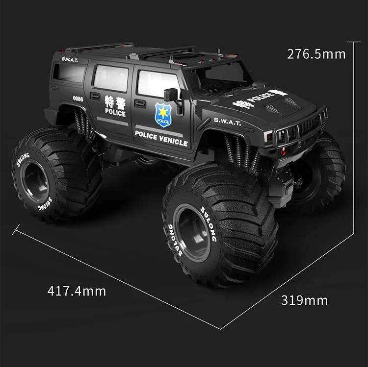 New Large Size 1:10 Special Police Vehicle Wireless High Power Foot Remote Control Off Road Vehicle Boy Toy Birthday Gift