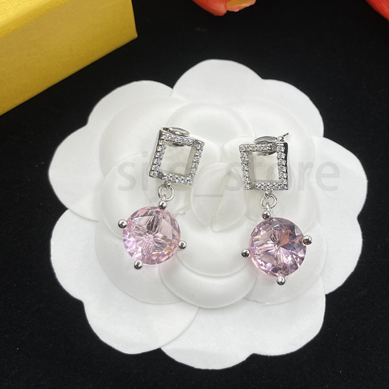 luxury earring designer stud earrings for women f letter stainless steel plated gold silver needle crystal pearl hoop earring female girl gift jewelry accessories