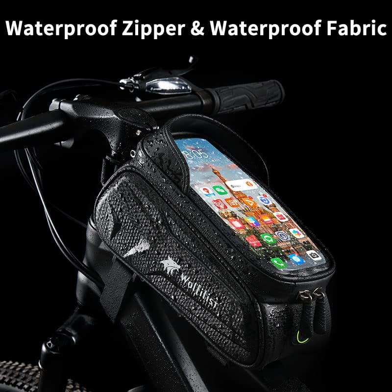 2L großes Fassungsvermögen, regendicht, wasserdicht, Fahrradtasche, Handyhalter mit Sonnenblende, Regenschutz, TPU, empfindlicher Touchscreen, geeignet für Handys unter 7 Zoll