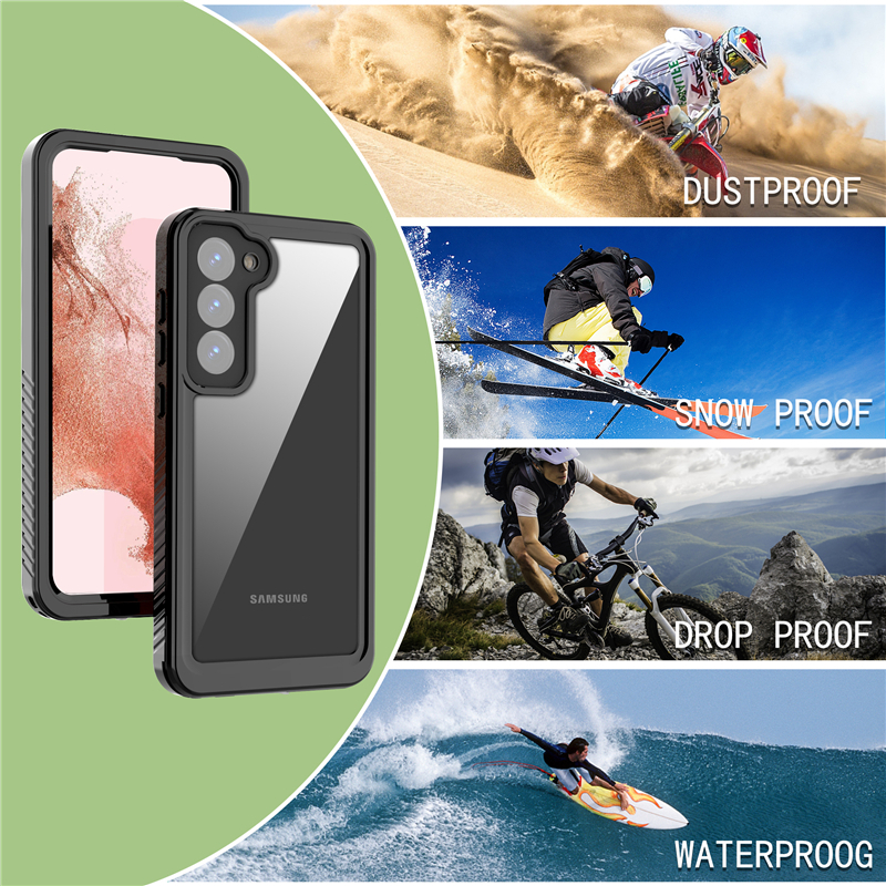 Luxury Waterproof Clear Vogue Phone Case för Samsung Galaxy S23 Ultra S23Fe S21Fe S20fe Rope Outdoor Sports Full Protective Rugged Armor Transparent Shell Anti-Fall