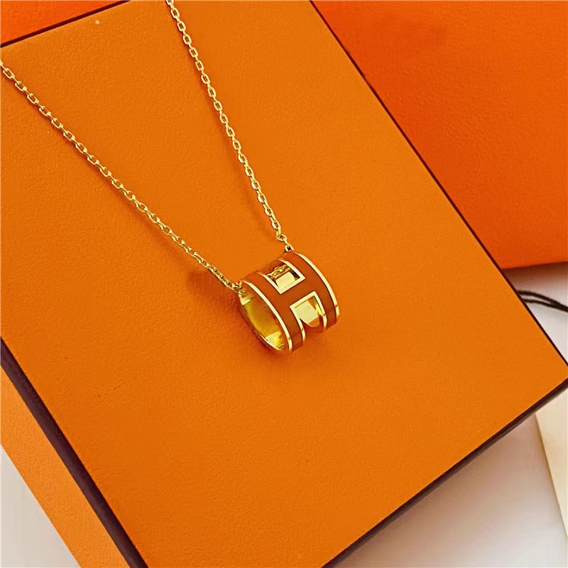 Classic high version 18k rose gold mini pendant Valentine's Day, couple necklace