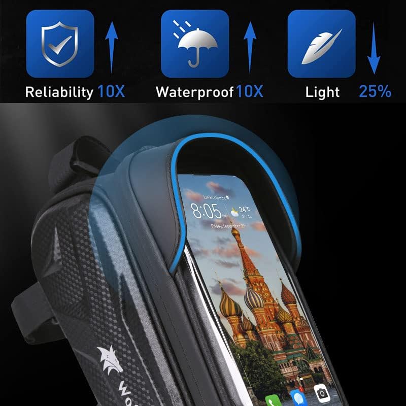 2L Large Capacity Rainproof Waterproof Bike Bicycle Bag Phone Holder With Sun-visor Rain Cover TPU Sensitive Touch Screen Suitable Phone Under 7"