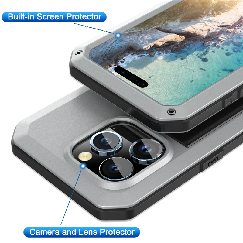 Wodoodporna metalowa obudowa telefoniczna na iPhone 15 plus 14 13 12 11 Pro Max XR XS Samsung Galaxy S22 S23 Sports Pełny ochronne aluminium powłoki obsługi bezprzewodowe