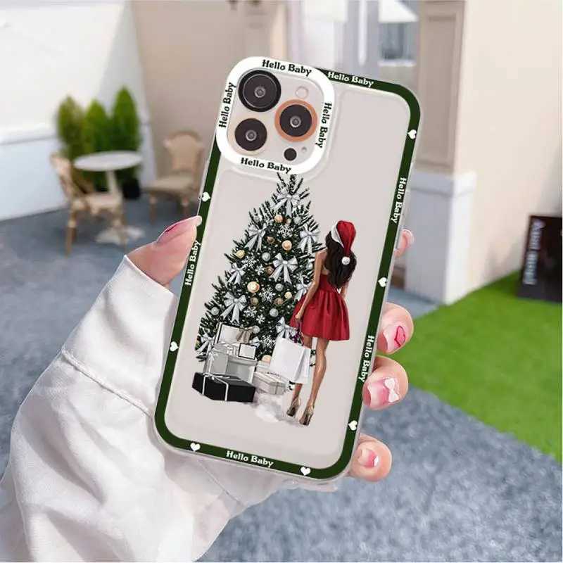 Étuis de téléphone portable arbre de noël fille cadeau étui de téléphone pour iPhone 11 12 13 Mini Pro Max 14 Pro Max étui shellL2310/16