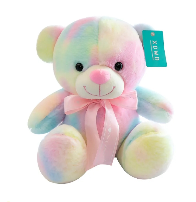 Kleurrijke koude teddybeer knuffel grote zachte super schattige beren pop kussen baby vriendin kerstcadeau decoratie