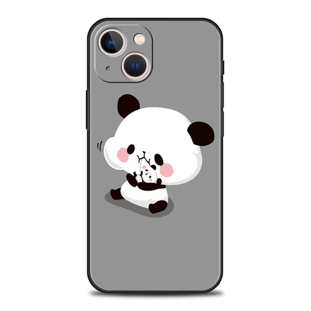 携帯電話のケースBubududu Panda Phone Case Cave for iPhone 15 14 13 12 11 Pro Max 7 8 Plus XR XS X 13 MINI SILICONE SOFT FUNDAS SHELL CAPAS BAGSL2310/16