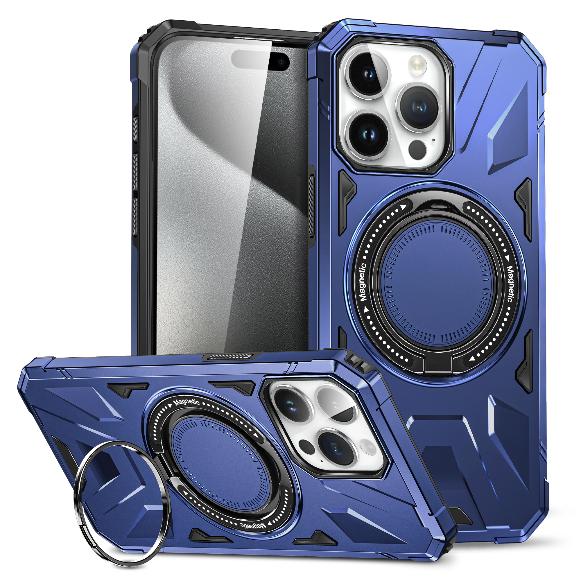 iPhone 15 14 13 12 11 Pro Max Armor Shockproof Magnetic Attraction Case Luxury Hanjiang Cover Capa