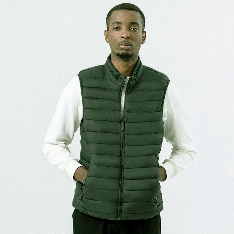 Custom Design Thin Plain Thermal Down Cotton Vests Winter Nylon Cotton Bubble Blank Puffer Vest Jacket For Men 22936#