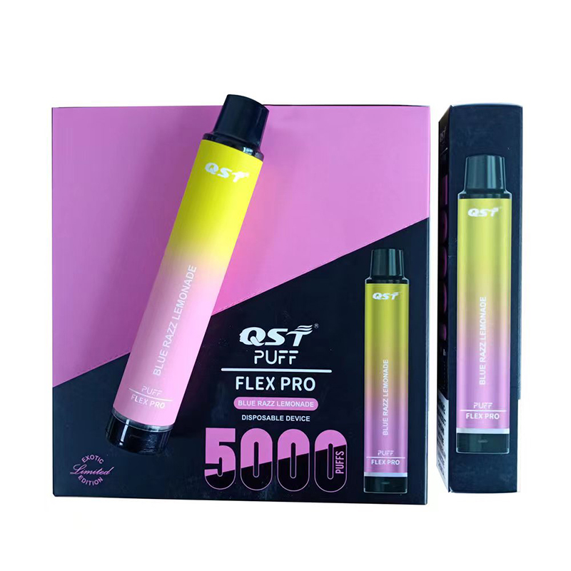 100% autentiska QST -cigaretter Uppladdningsbar engångsvapen Vape Device Puff Flex Pro 15 Färger 500mAh Batteri 12 ml med säkerhetskod Vapes Pen 5000 Puffs Hög kapacitet