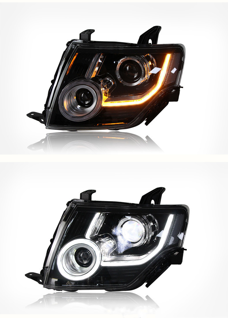 Auto-Scheinwerfer-Baugruppe für Mitsubishi Pajero V97 V93 V87 2009–20, 21 LED-Tagfahrlicht, Fernbedienung, LED-Signallampe