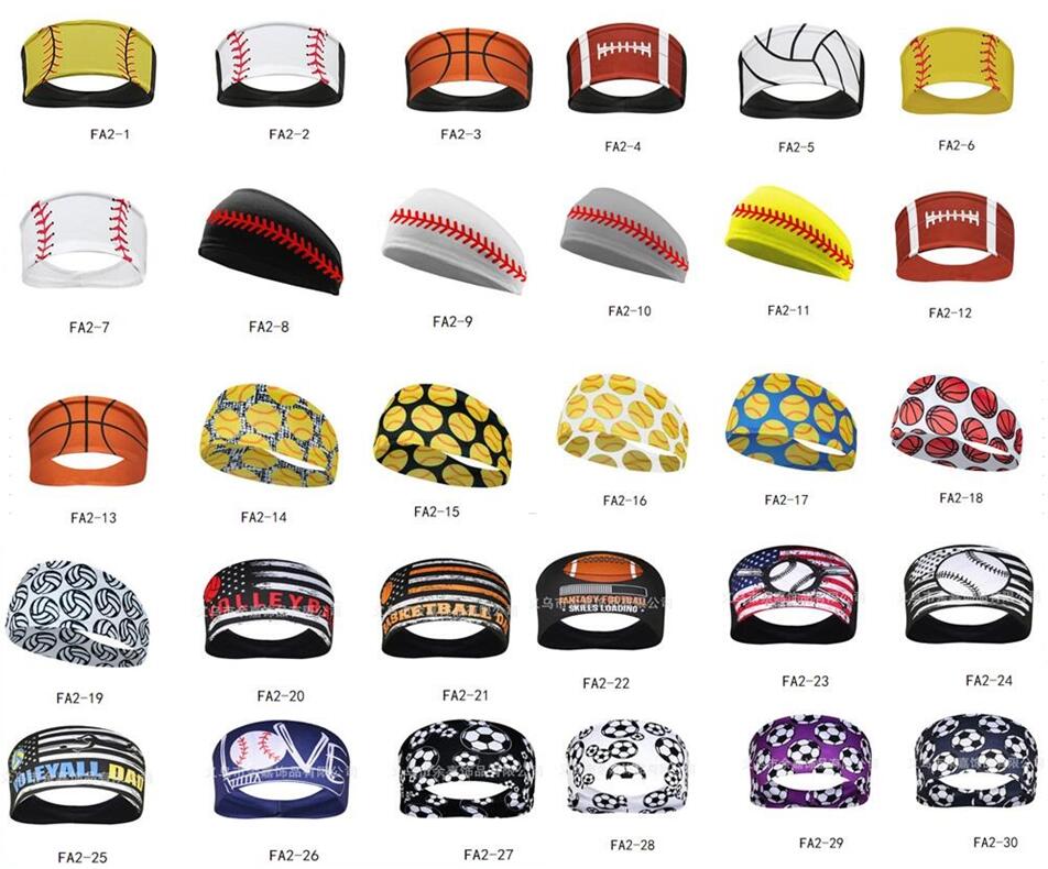 Modisches Softball-Sport-Schweißband, Basketball-Stirnbänder, Mädchen, Yoga, Fitness, Damen, Haar-Accessoires, Drucke, Bandanas, breites Laufen, Baseball-Haarband