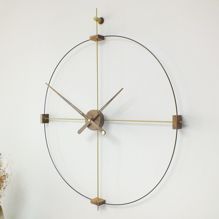 Croce singolo cerchio Nordico moderno e minimalista spagnolo orologio da parete netto celebrità personalità creativa moda soggiorno sala da pranzo atmosfera orologio silenzioso