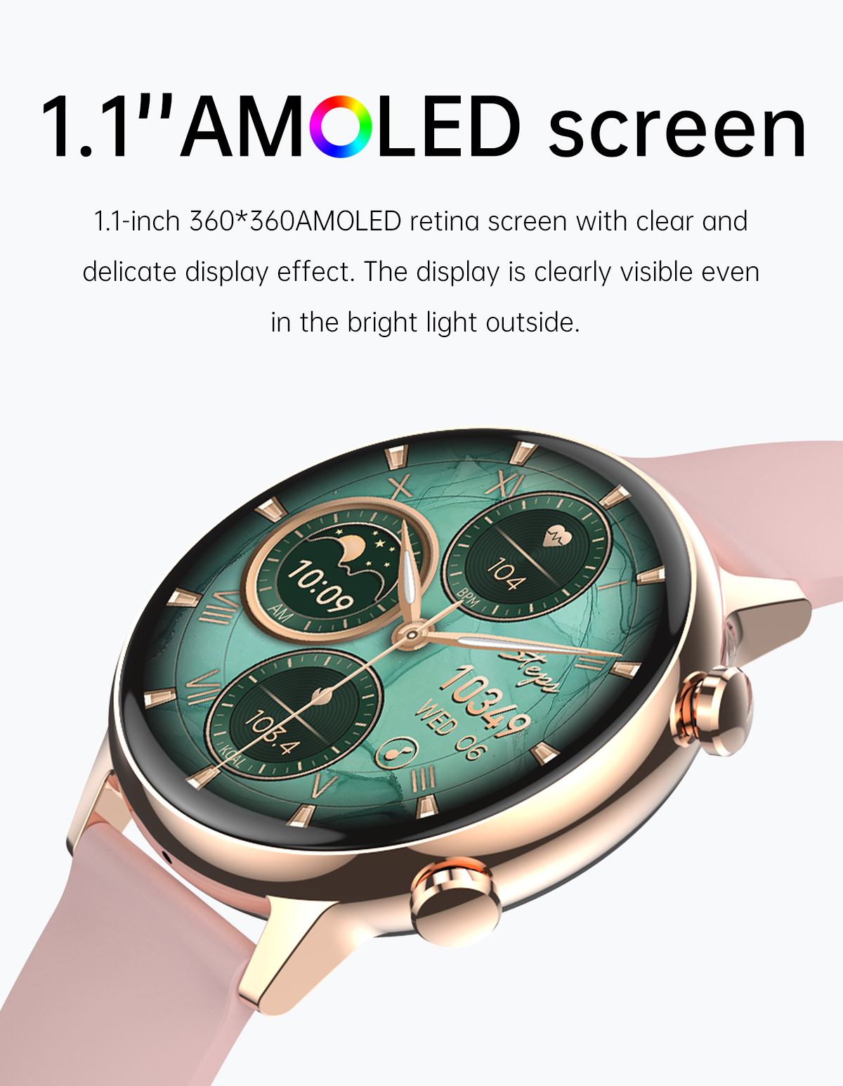 HK39 Smart Watch Amoled Screen Donna Ragazze Chiamata Bluetooth NFC Frequenza cardiaca Pressione sanguigna Ossigeno Donna Smartwatch da uomo