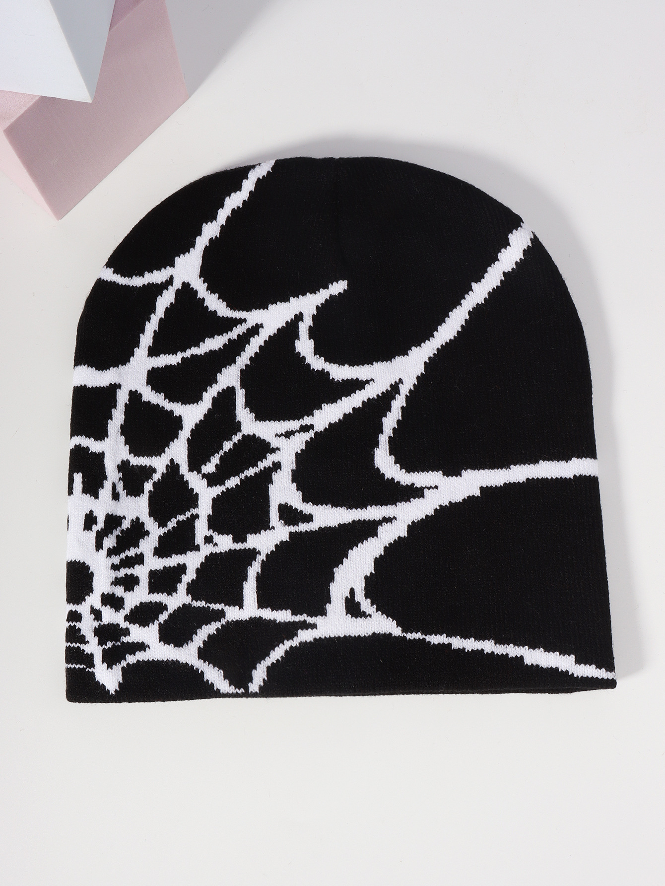 2023 Hot unisex czapki czaszki wysokiej jakości maskarada Campaniform Spider Web Jacquard splot poliestrowy halloween hat mieszać zamówienie