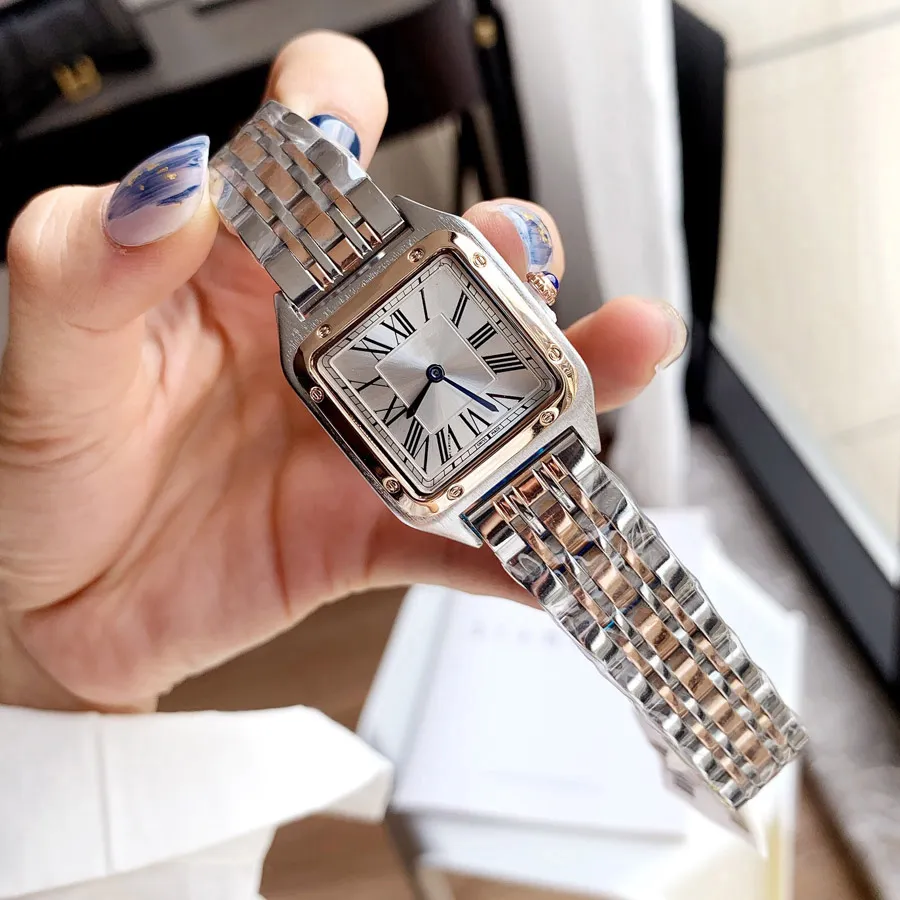 Fashion Brand Watches Women Lady Girl Square Arabic Numerals Dial Style Steel Metal Good Quality Wrist Watch C65