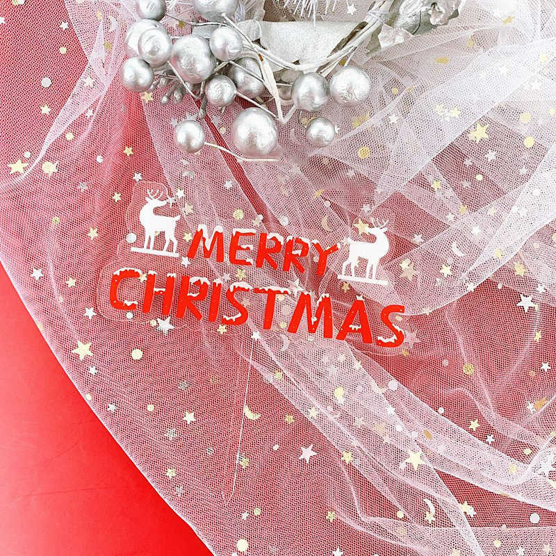 Factory Outlet Colored acrylic card plugin with elk Santa Claus dessert decoration straight Christmas cake decoration CS20