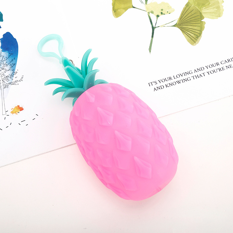 DHLporte-monnaie en forme d'ananas dessin animé Silicone fermeture éclair étanche court portefeuille mélange couleur