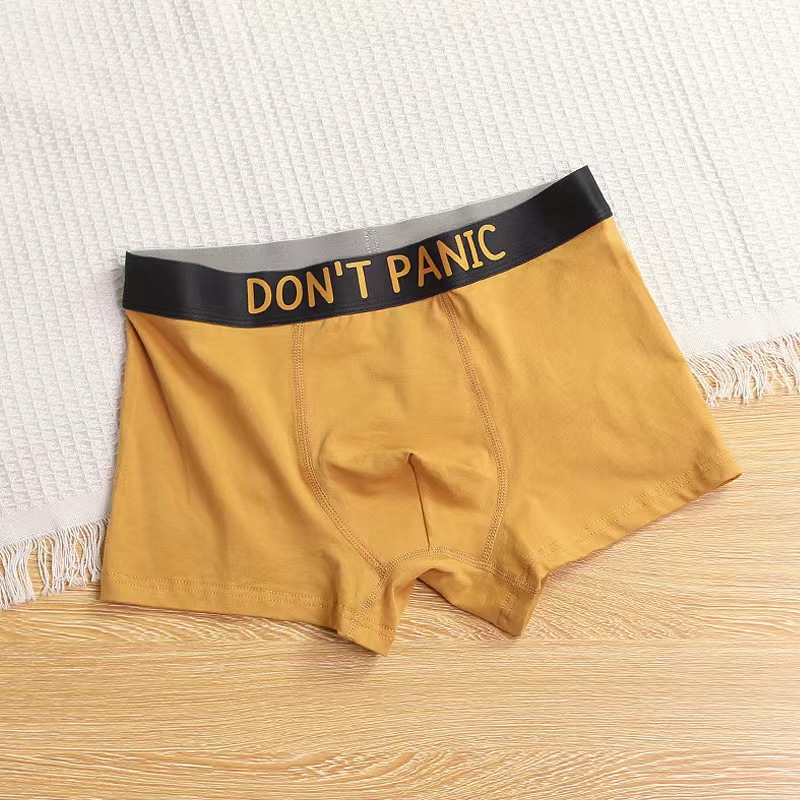 4 pares de ropa interior para hombres nuevos letra cintura cabeza algodón puro niños jóvenes movimiento de absorción de sudor gran tolerancia boxers pantalones cortos cintura media