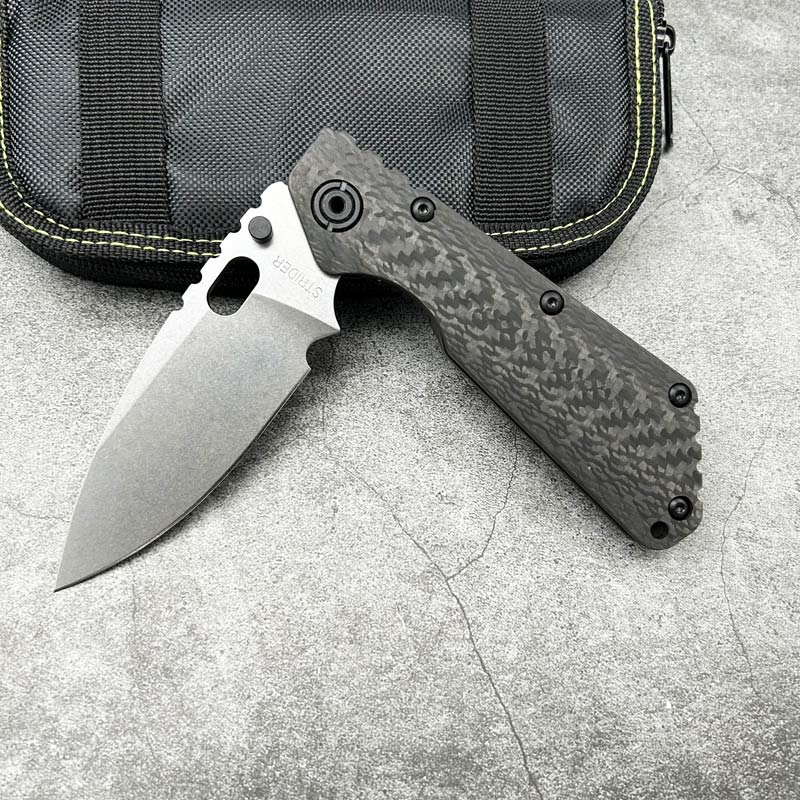  SMF tactical folding knife D2 steel Carbon fiber+titanium handle Military Tactical Gear outdoor survival EDC Combat Defense Pocket Camping Hunting Knives