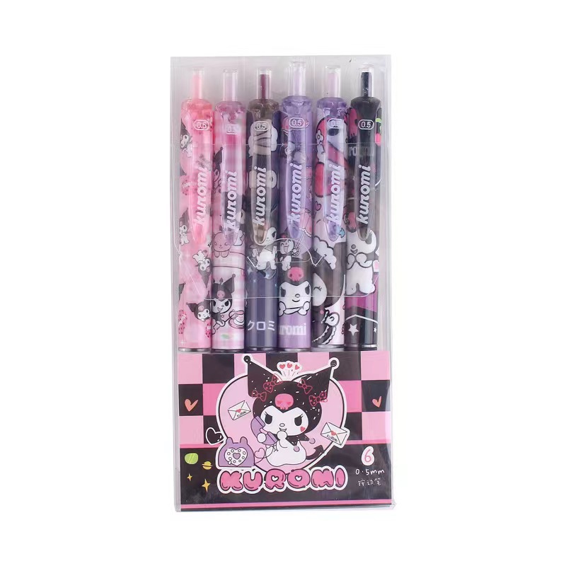 en gros de Kuromi Press Neutral Pen rose Cat Ins High Beauty Cartoon Étudiant Ballpoint Pen Black Pen