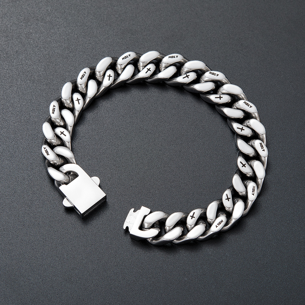 13 мм хип-хоп крест логотип из нержавеющей стали кубинская цепочка ожерелье 18 К настоящее позолоченное модное металлическое ожерелье ювелирные изделия