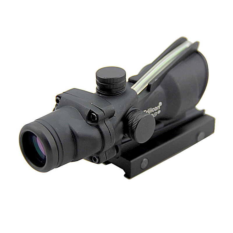 ACOG 4X32 Fibra Escopo Tático Verde Iluminado Óptica Crosshair Retículo Mira Óptica Caça Riflescope Airsoft Gunsight 20mm Rail Mount