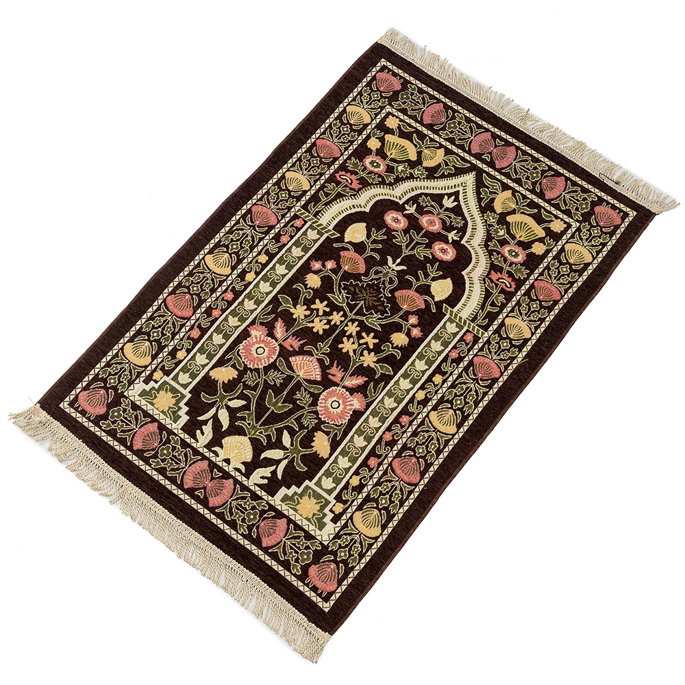 Tapis de prière musulman, tapis de prière à fleurs, textile de maison, couverture douce rectangulaire, 110x70CM