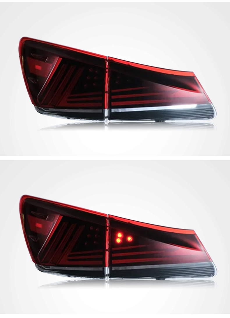 Bilens bakre lampor för Lexus IS250 TAILLIGHT 2006-2012 IS300 BAKERA LAMP LED DRL Running Signal Brake Reversing Parking Light FaceLift