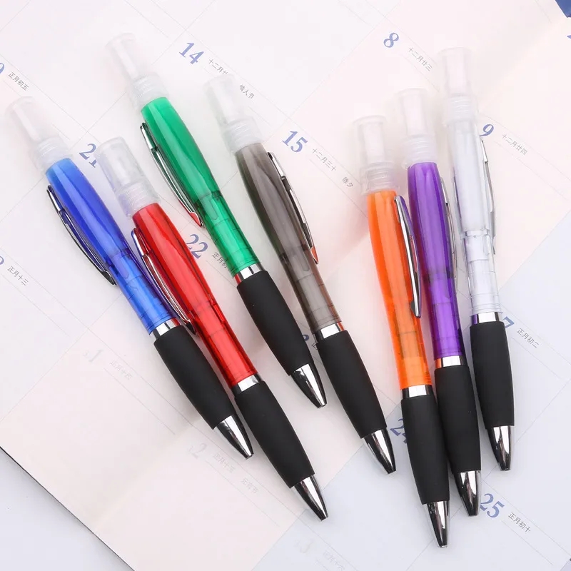 wholesale Mini Portable Sprayer Disinfection Pen Metal Clip Empty Tube Refillable Perfume Alcohol Hand Sanitizer Spray Gel Pens For Gift 