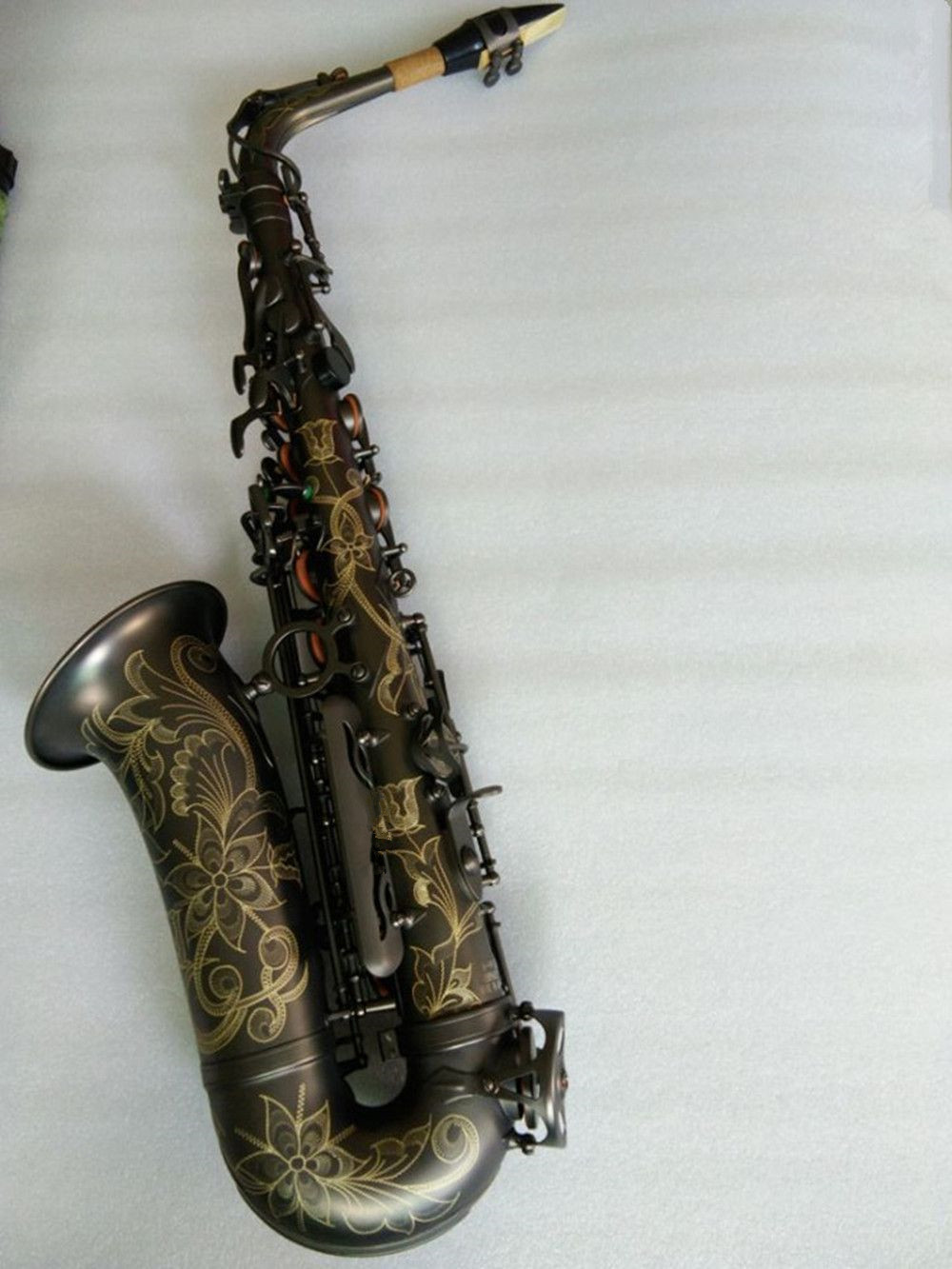 A-992 Alto Saxofon E-flat svart sax alto munstycke ligatur vass halsmusikinstrument med läderfodral gratis