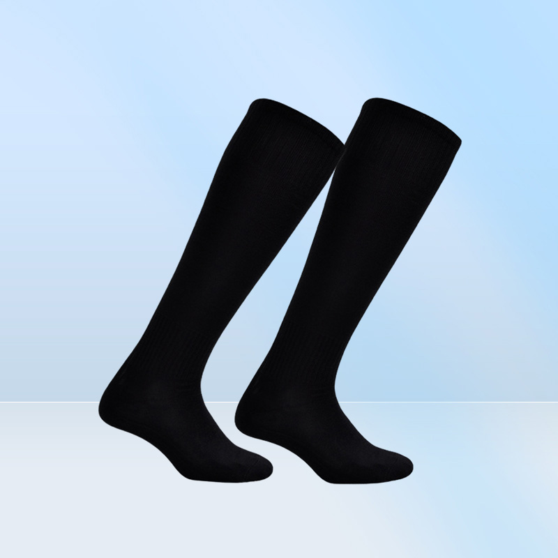 es de chaussettes de football pour hommes au-dessus du genou, chaussettes de sport de course longues, couleur noir blanc bleu, chaussettes de sport fines et respirantes 2010273659596