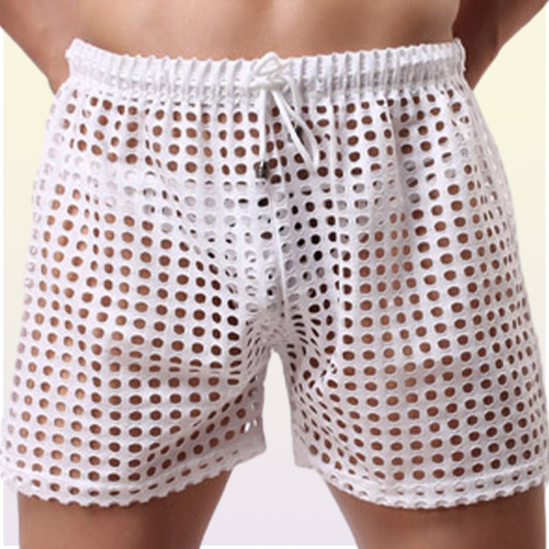 Wholle2020 Men Shorts Sheer Sheer Through Gay Penis Man Shorts Sleep Botty