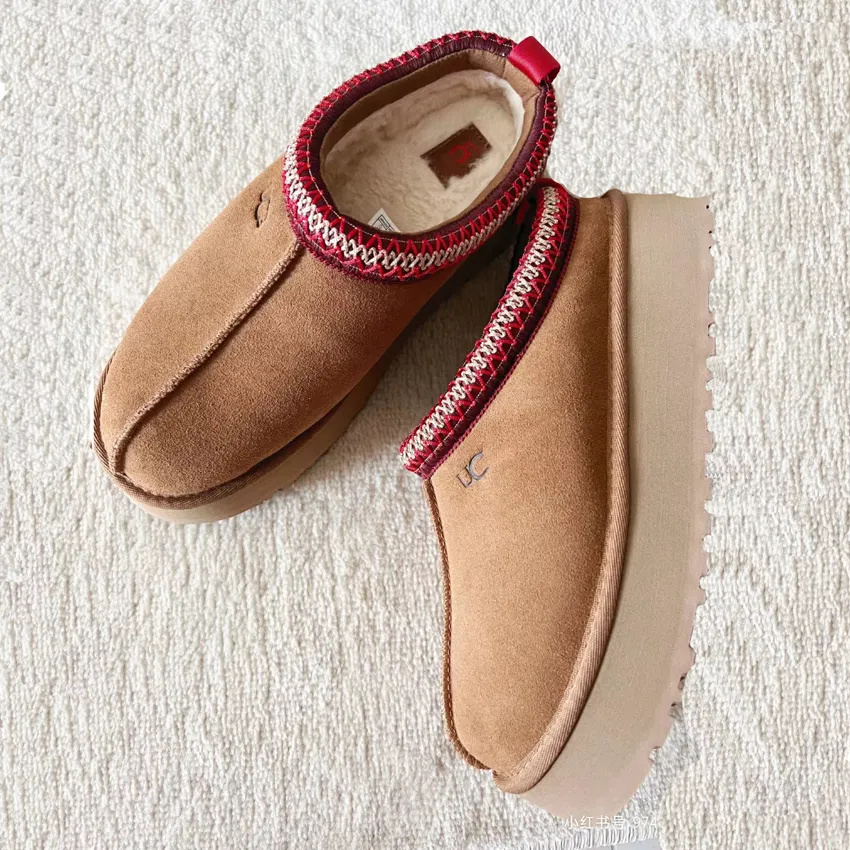 Tasman Slippers Ug Boots Tasman Platform Boots tazz pantoufle Slides Australia Winter Fur Snow Boot Super Mini Thick Sole Boots Chestnut Ladys Girls Tasman Boot