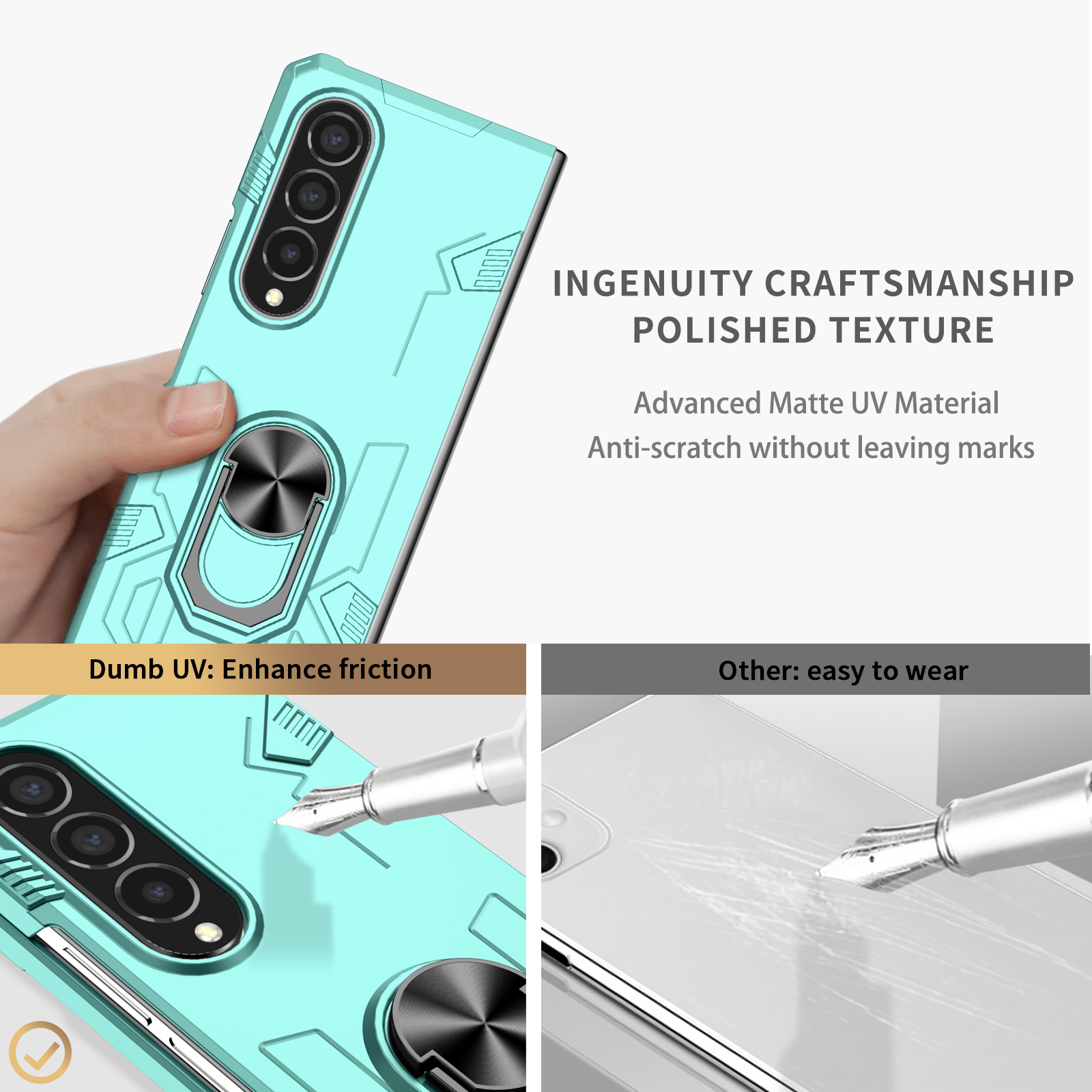 Ring Support Cases For Samsung Galaxy Z Fold 5 4 3 Flip 5G Folding Phone Shockproof Case Stand Cover Rotating Fundas Capa