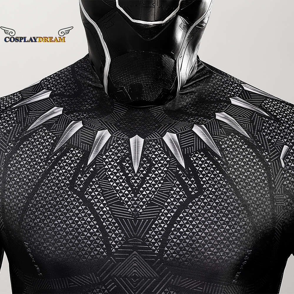 Halloween Carnival Superhero Panther Challa Costume 3d Printing Jumpsuit King Black Suit Spandex Zentai SuitAnime Costumes