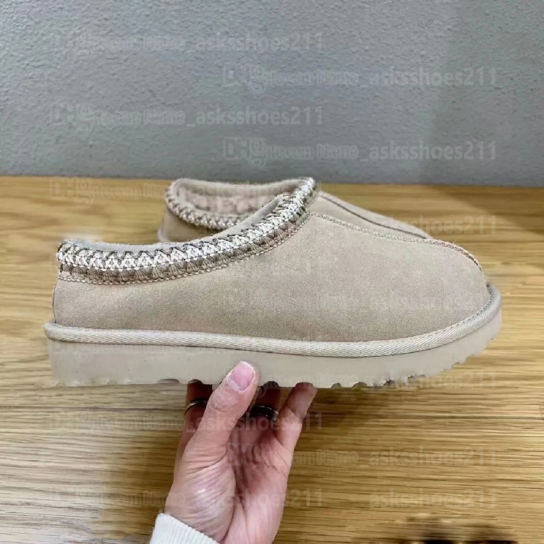 pantofole tasman pantofole tazz diapositive in pelliccia di castagno pelle di pecora shearling classico ultra mini stivale con plateau inverno muli donna uomo slip-on tomaia in pelle scamosciata lana autunno 35-45